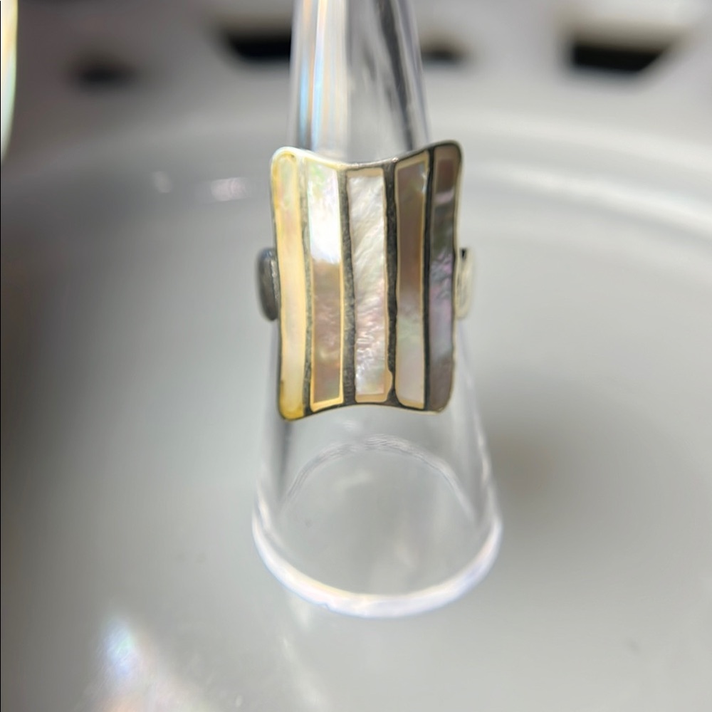 Mother of pearl sterling silver ring